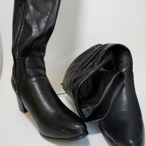 Knee length black boots